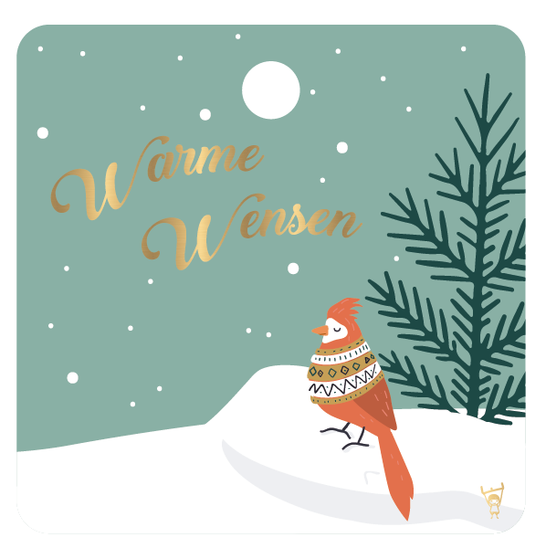 CADEAUKAARTJE - WARME WENSEN VOGELTJE