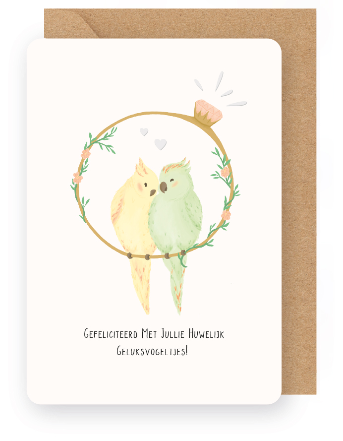 GEFELICITEERD MET JULLIE HUWELIJK GELUKSVOGELTJES!