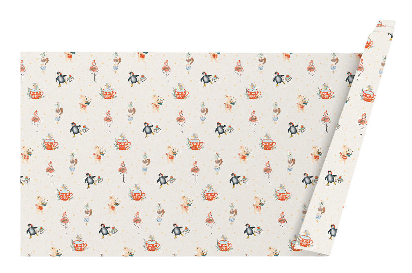 WRAPPING CHRISTMAS PAPER BEIGE LITTLE STORIES