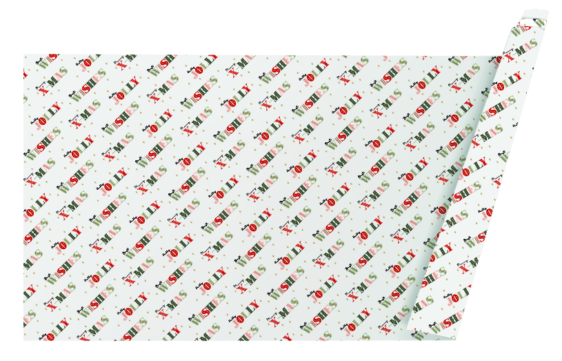 WRAPPING CHRISTMAS PAPER JUST JOLLY