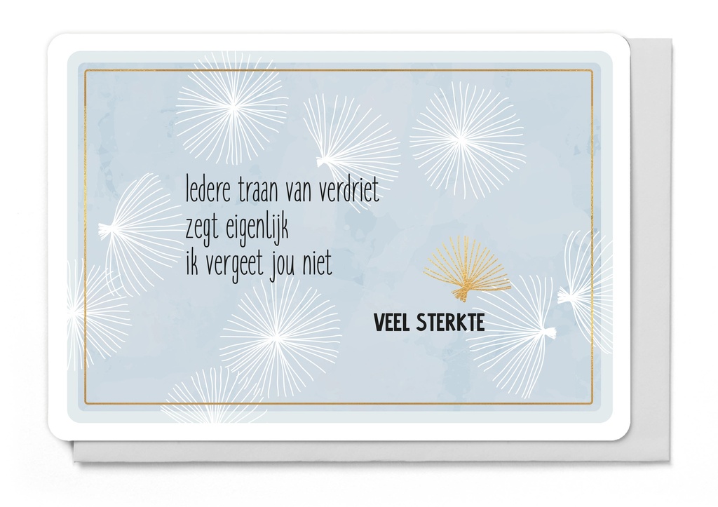 IEDERE TRAAN VAN VERDRIET ZEGT EIGENLIJK IK VERGEET JOU NIET - VEEL STERKTE