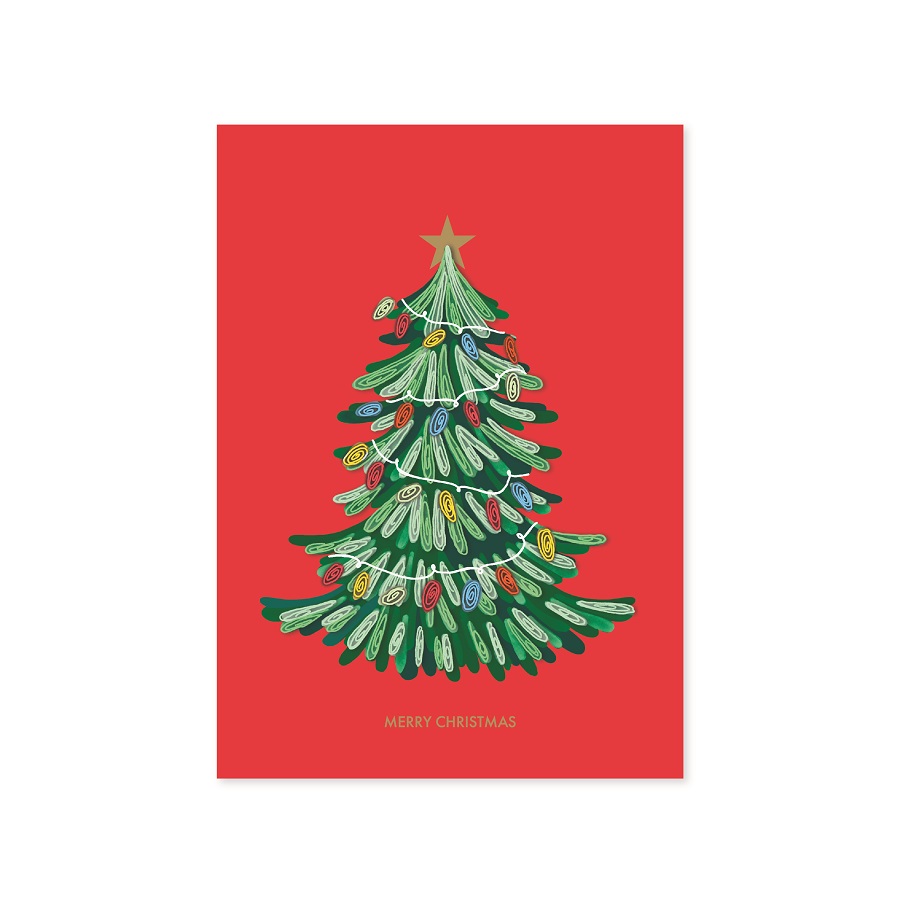 CHRISTMAS TREE RED BACKGROUND