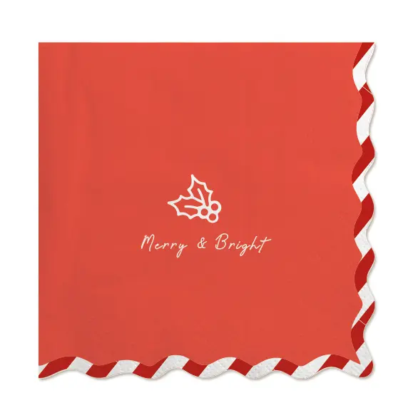 NAPKIN RED MERRY & BRIGHT