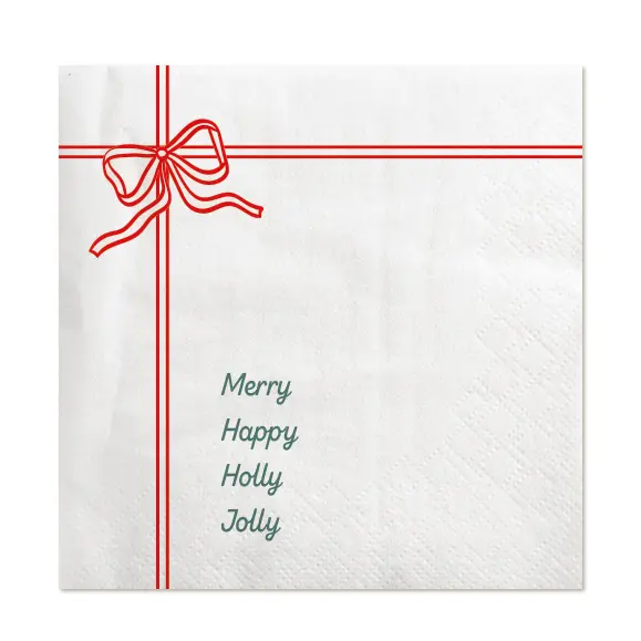 NAPKINS QUOTOPIA MERRY HAPPY HOLLY JOLLY