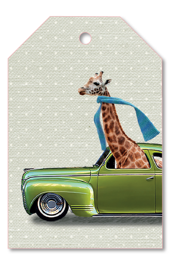 [KGT010] GIFTTAG GIRAFE - VOITURE