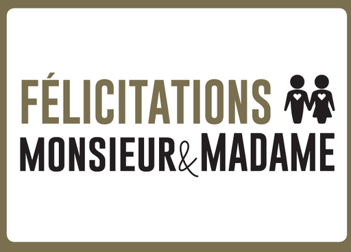 [LWFR5361] FÉLICITATIONS MONSIEUR &amp; MADAME