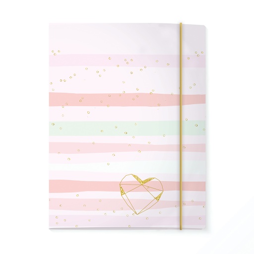 [EF0385] ELASTICATED FILE A4 PASTEL LOVE