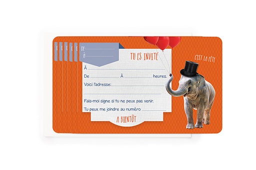 [INVFR002] INVITATIONS ELEPHANT