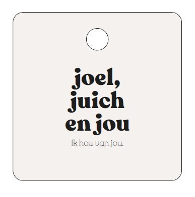 [MQ14] CADEAUKAARTJE - JOEL, JUICH EN JOU. IK HOU VAN JOU