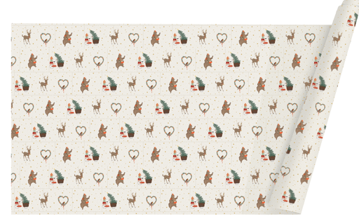 [WPXM1676] WRAPPING CHRISMAS PAPER LITTLE STORIES BEIGE