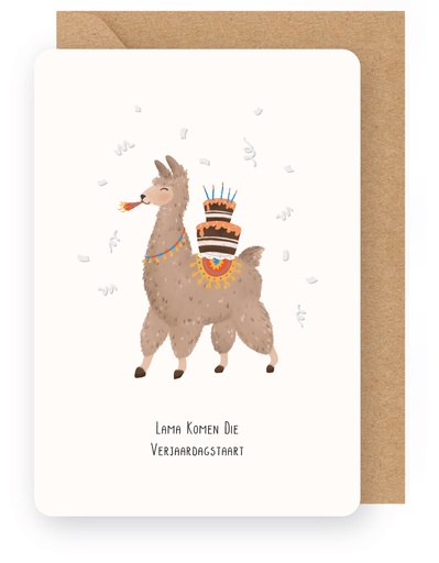 [LS3841] LAMA KOMEN DIE VERJAARDAGSTAART
