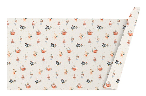[WPXM7272] WRAPPING CHRISTMAS PAPER BEIGE LITTLE STORIES