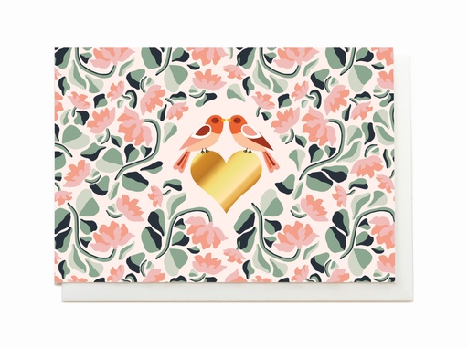 [SV3361] GOUDEN HART MET 2 VOGELTJES