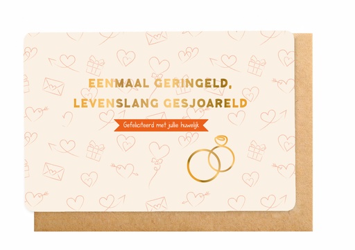 [BB3223] EENMAAL GERINGELD, LEVENSLAG GESJOARELD - GEFELICITEERD MET JULLIE HUWELIJK