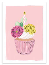 [OMN001] Mini Cards Pink Cupcake