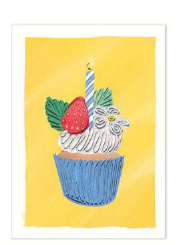 [OMN002] Mini Cards Blue Cupcake