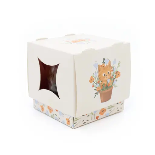 [CANDY0565] SNOEPDOOSJE KAT MET BLOEMEN