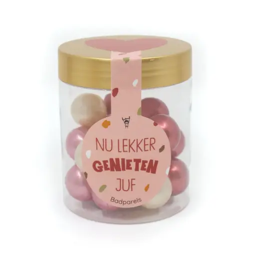 [BATH0579] BADPARELS NU LEKKER GENIETEN JUF - 20 STUKS   