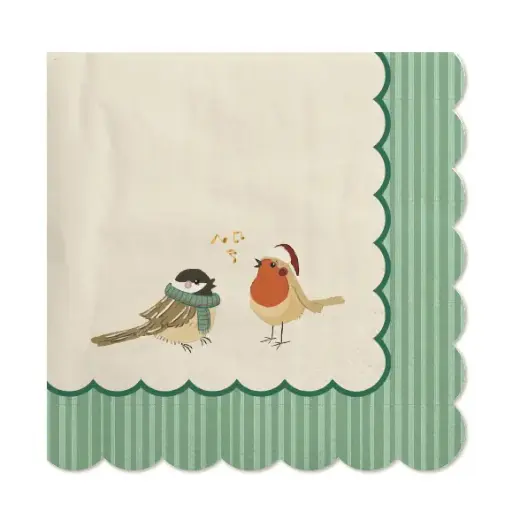 [NAPXM1153] SERVIETTES WINTER WHISPERS OISEAUX