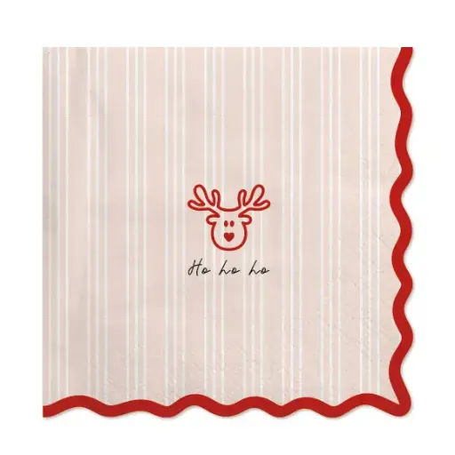 [NAPXM1160] SERVETTEN ROOD RENDIER HO HO HO