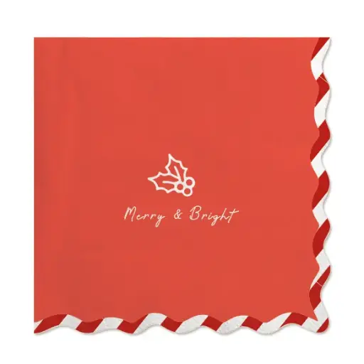 [NAPXM1162] NAPKIN RED MERRY & BRIGHT