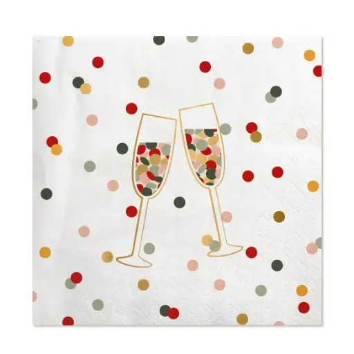 [NAPXM1167] SERVIETTES JUST JOLLY VERRES